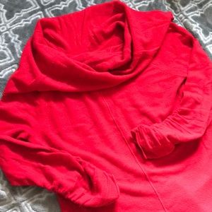 Beautiful red cashmere cowl neck sweater